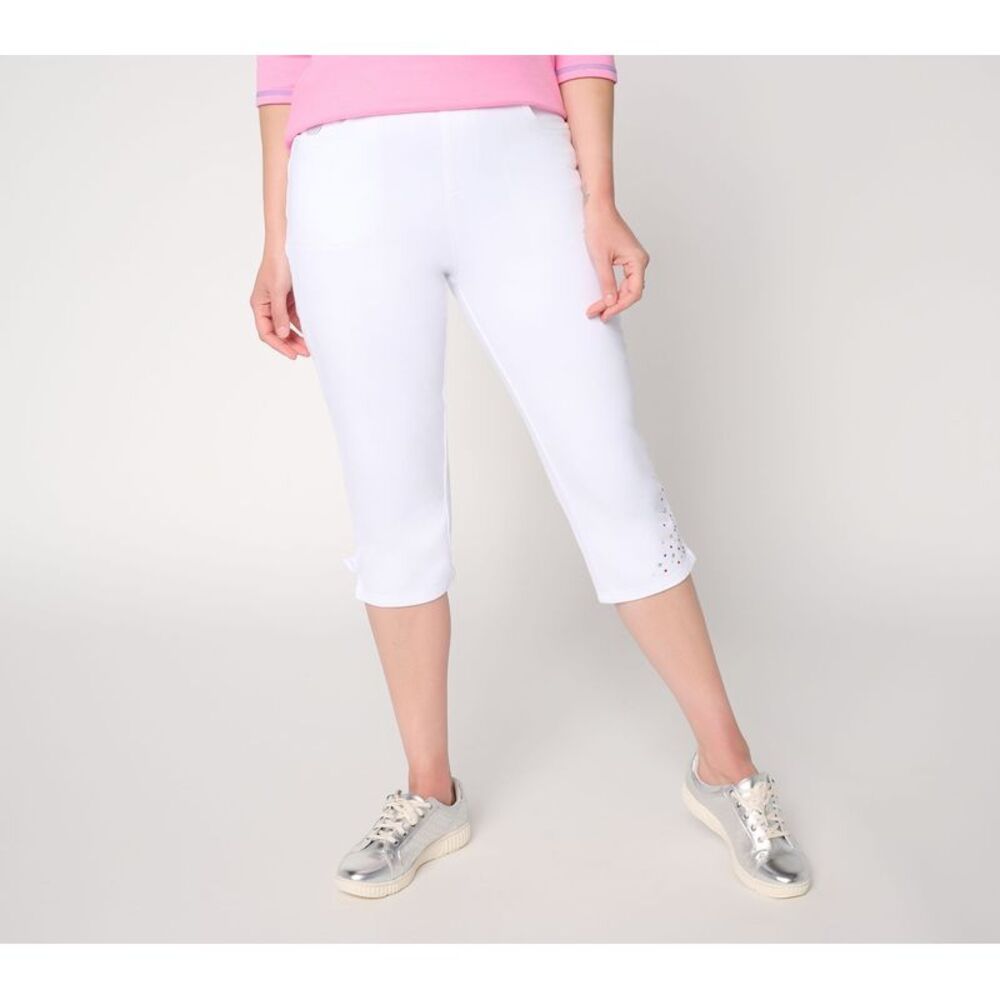 Quacker Factory Women's Pants Sz L Make Your Selection: White